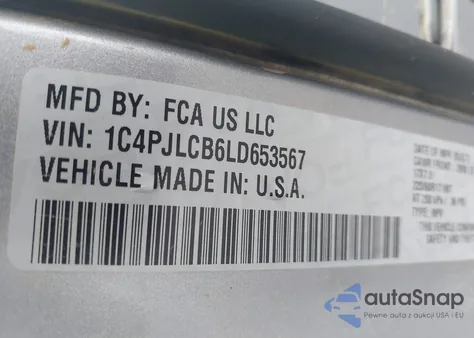 2020 Jeep Cherokee Latitude Fwd from USA, damaged, VIN 1C4PJLCB6LD653567